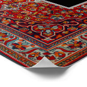 Modern Kufic Arabic Calligraphy - Persian Rug Patt Poster (Ecke)