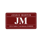 Modern kühl Beruflich | Burgund & White Adressaufkleber (Vorne)
