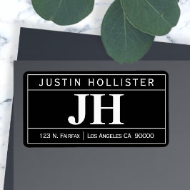 Modern kühl Beruflich | Schwarz/Weiß Adressaufkleber