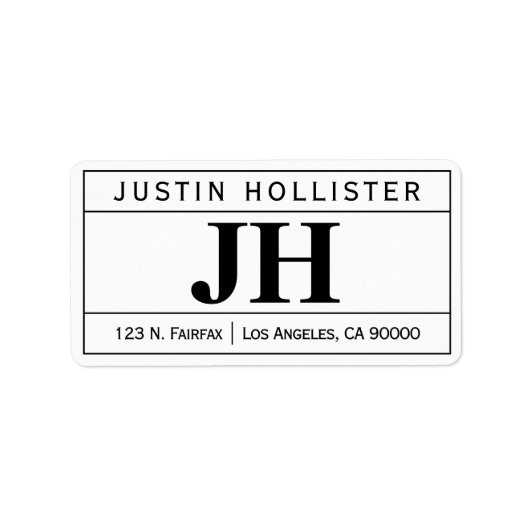 Modern kühl Beruflich | Weiß und Schwarz Adressaufkleber (Vorne)