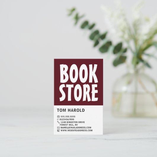 Modern kühl, Book Store Visitenkarte (Stehend Vorderseite)
