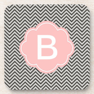 Modern, kühl, dunkler Kaffee und grauer Chevron Untersetzer
