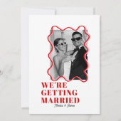 modern kühl funky Viva Magenta Wedding Einladung (Rückseite)