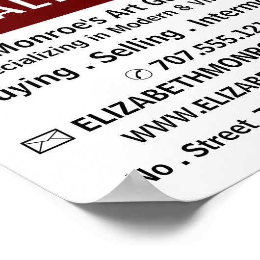 Modern kühl, Kunsthändler, Galerie-Werbung Poster (Ecke)