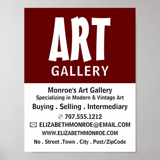 Modern kühl, Kunsthändler, Galerie-Werbung Poster (Vorne)