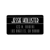 Modern kühl Schwarz/Weiß Adressaufkleber (Vorne)