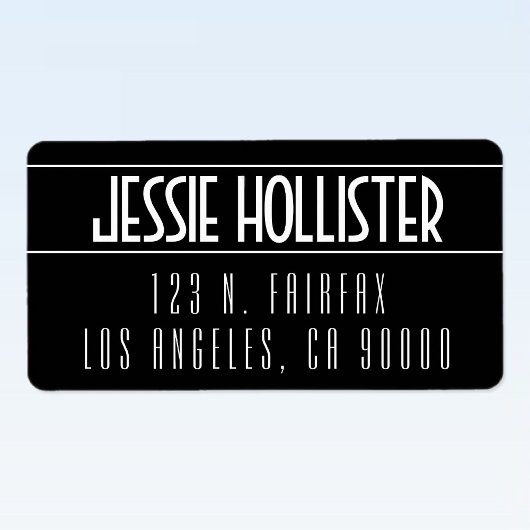 Modern kühl Schwarz/Weiß Adressaufkleber