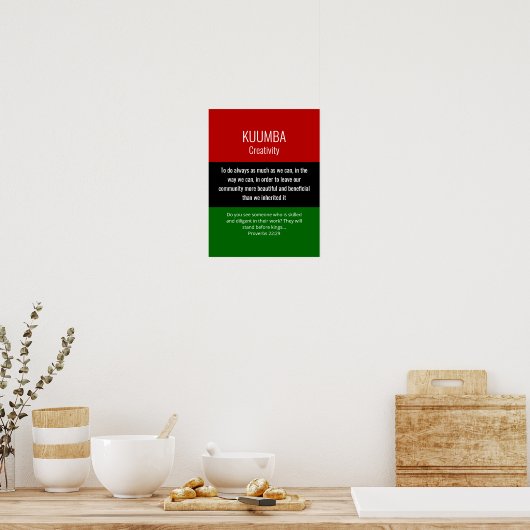 Modern Kwanzaa KUUMBA Poster (Küche)