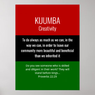 Modern Kwanzaa KUUMBA Poster