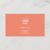 Modern Lachs Pink Minimalistische Logobestellung V Visitenkarte (Rückseite)