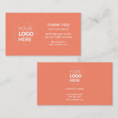 Modern Lachs Pink Minimalistische Logobestellung V Visitenkarte (Vorne/Hinten)