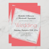 Modern Lachs Pink Wedding Einladung (Vorne/Hinten)