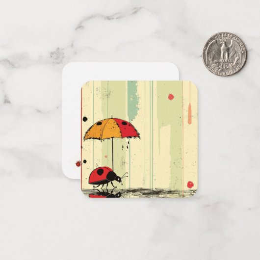 Modern Ladybug Chic Mitteilungskarte (Vorderseite/Rückseite Beispiel)