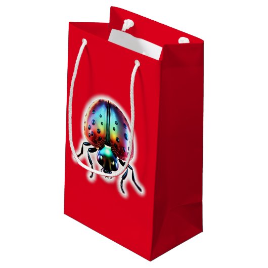 Modern Ladybug Kleine Geschenktüte (Rückseite Schrägansicht)