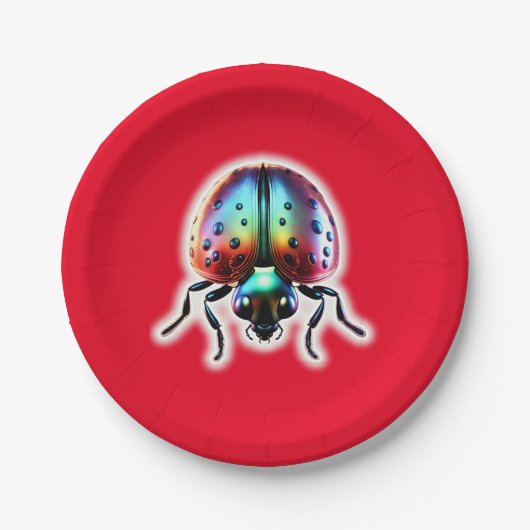 Modern Ladybug Pappteller (Vorderseite)