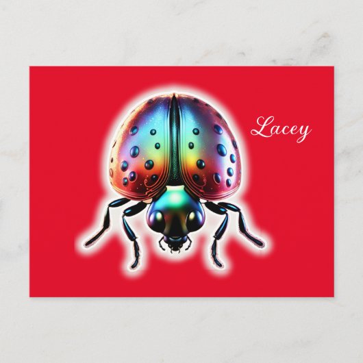 Modern Ladybug Postkarte (Vorderseite)