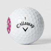 Modern Ladys Hot Pink Personalisiert Golfball (Logo)