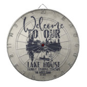 Modern Lake House Familienname Dartscheibe (vorne)