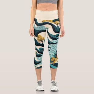 Modern Landscape Capri Leggings