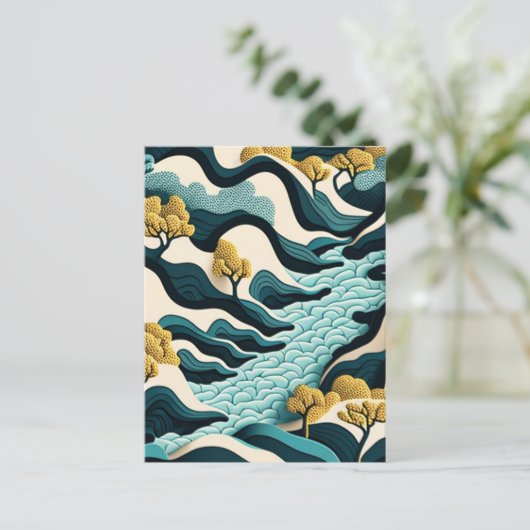 Modern Landscape Feiertagspostkarte (Stehend Vorderseite)