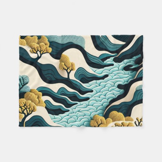 Modern Landscape Fleecedecke (Vorderseite (Horizontal))