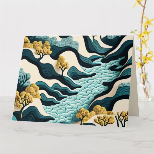 Modern Landscape Karte (Gelbe Blume)