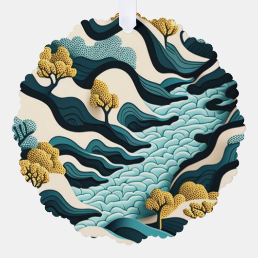 Modern Landscape Ornament Karte (Vorderseite)