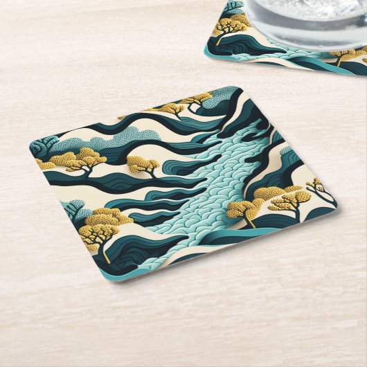 Modern Landscape Rechteckiger Pappuntersetzer (angewinkelt)