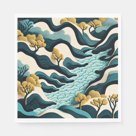 Modern Landscape Serviette (Vorderseite)