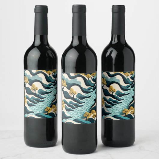 Modern Landscape Weinetikett (Flaschen)