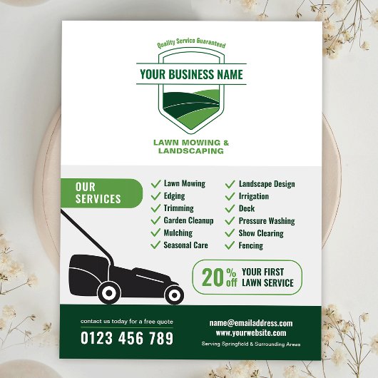 Modern Landscaping Lawn Mowing Marketing Flyer