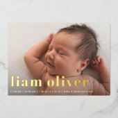 Modern Large Name Foto FOIL Birnenmeldung Folieneinladung (Vorderseite)