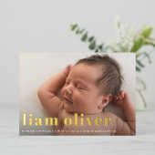 Modern Large Name Foto FOIL Birnenmeldung Folieneinladung (Stehend vorne)