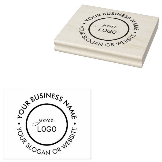 Modern Large Round Company Custom Logo Slogan Gummistempel (Stempel)