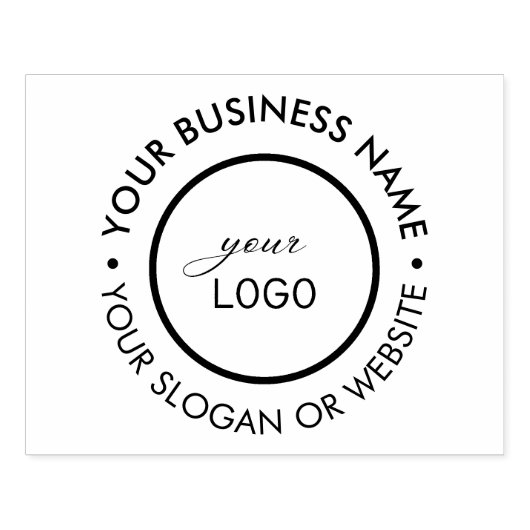 Modern Large Round Company Custom Logo Slogan Gummistempel (Prägung)