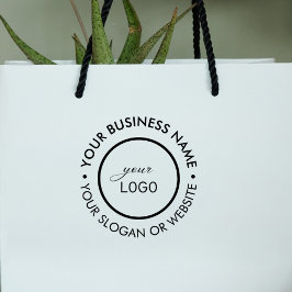 Modern Large Round Company Custom Logo Slogan Gummistempel