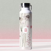 Modern Large Wildblume Monogram Light Pink Green Trinkflasche