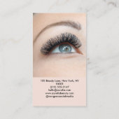 Modern Lashes QR-Code Foto Blush Pink Logo Visitenkarte (Rückseite)