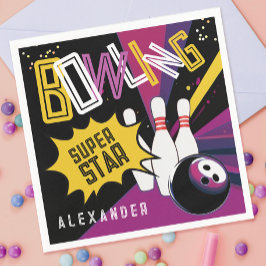 Modern lassen Sie uns das farbenfrohe rosa Bowling Serviette