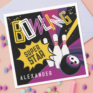 Modern lassen Sie uns das farbenfrohe rosa Bowling Serviette