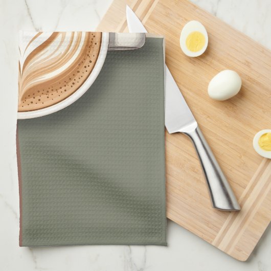 Modern Latte Art Heart  Geschirrtuch (Viertel Falte)