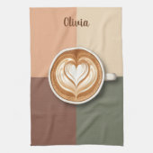 Modern Latte Art Heart  Geschirrtuch (Vertikal)