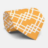 Modern Lattice Geometric Mango Sorbet & White Krawatte (Gerollt)