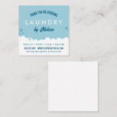 Modern Laundry Service Blue & White Thank You Card Begleitkarte (Vorne/Hinten)