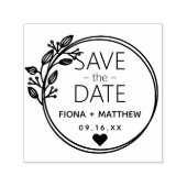 Modern Laurel Circular Save the Date Wedding Permastempel (Design)