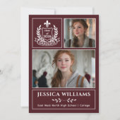 Modern Laurels 3 Photo Class of 2026 Graduation  Ankündigung (Vorderseite)