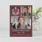 Modern Laurels 3 Photo Class of 2026 Graduation  Ankündigung (Stehend Vorderseite)