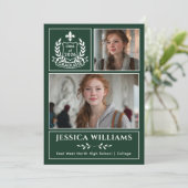 Modern Laurels 3 Photo Class of 2026 Graduation  Ankündigung (Stehend Vorderseite)