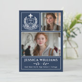 Modern Laurels 3 Photo Class of 2026 Graduation Ankündigung (Stehend Vorderseite)