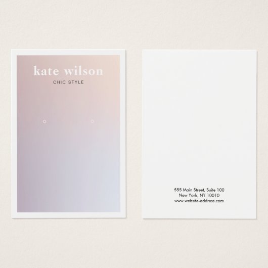 Modern Lavendel Gradient Earring Display Card (Vorne & Hinten)